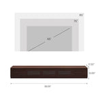 Meuble TV minimaliste avec tiroirsConsole multimédia en bois massif avec placards, porte abattante, placage noyer, entièrement assemblé