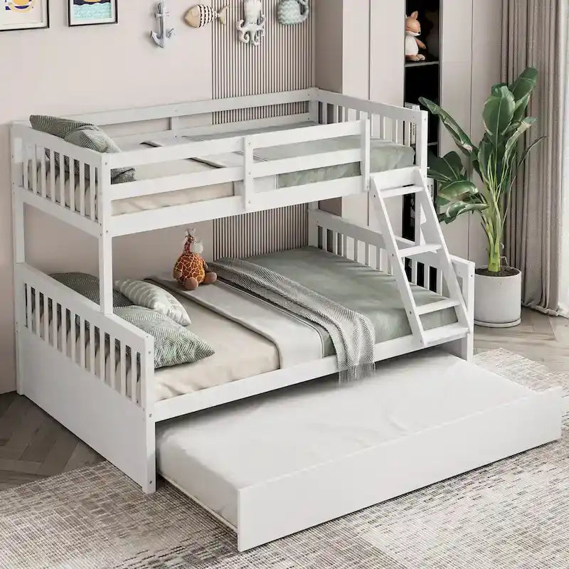 Lit superposé Gymax double sur grand avec lit gigogne double convertible
