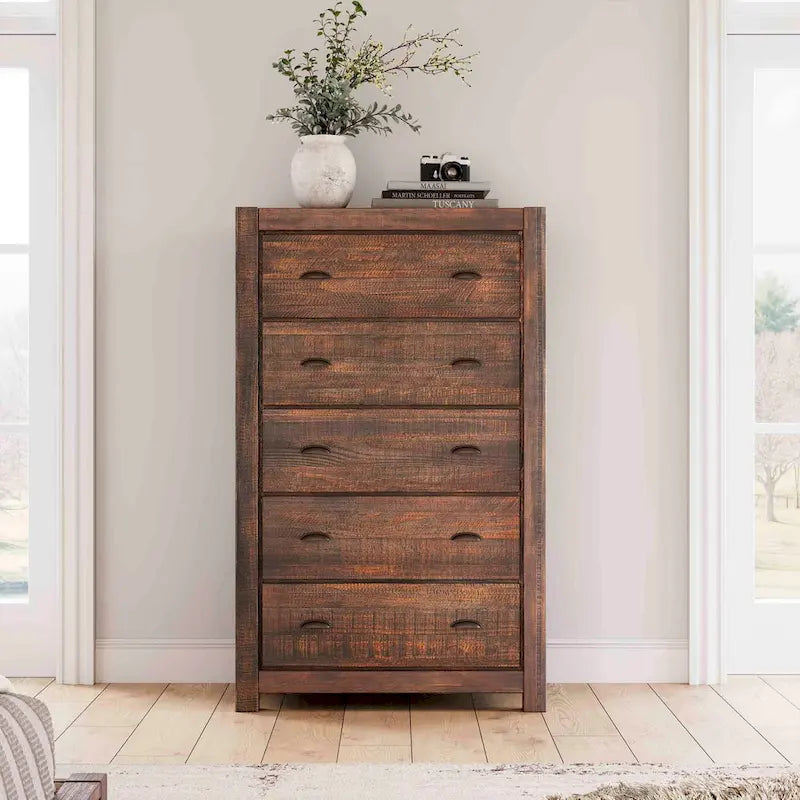 Commode 5 tiroirs en bois massif Montauk Grain Wood Furniture