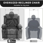 Fauteuil inclinable, Fauteuils à bascule avec massage et chauffage, Poches latérales et porte-gobelet