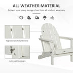 Chaise Adirondack pliante, chaises longues de plage en plastique HDPE toutes saisons pour terrasse et mobilier de jardin