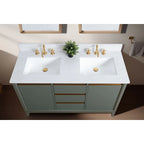 Meuble-lavabo Vanity Art avec évier en céramique et dessus en marbre reconstitué