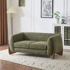 Canapé 2 places en tissu bouclé vert de 160 cm pour salon