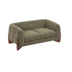 Canapé 2 places en tissu bouclé vert de 160 cm pour salon