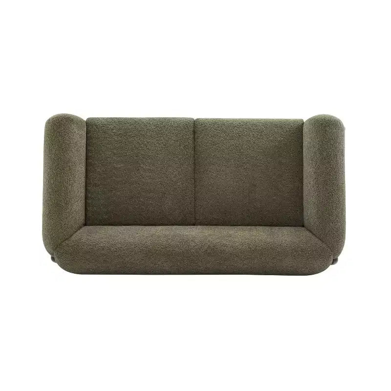 Canapé 2 places en tissu bouclé vert de 160 cm pour salon