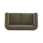Canapé 2 places en tissu bouclé vert de 160 cm pour salon