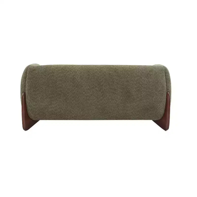 Canapé 2 places en tissu bouclé vert de 160 cm pour salon