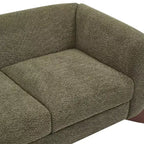 Canapé 2 places en tissu bouclé vert de 160 cm pour salon