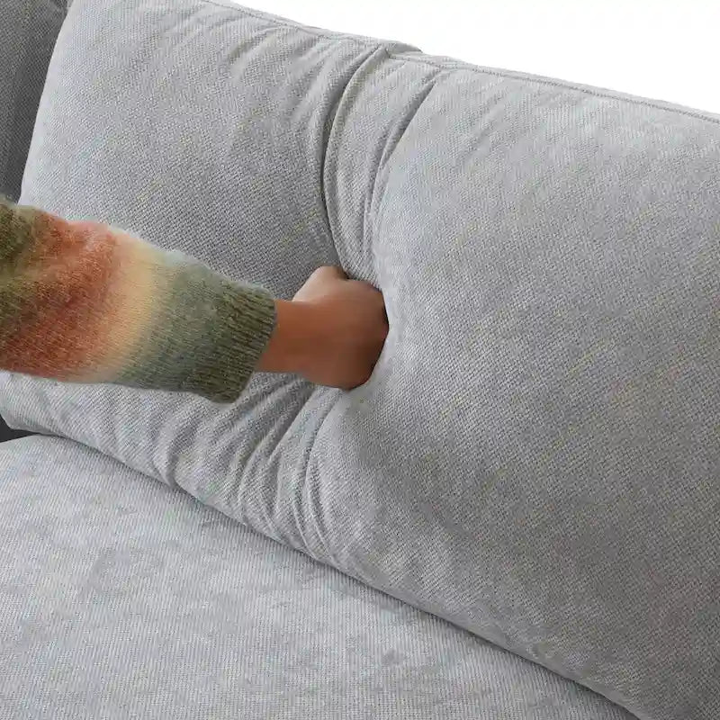 Grand canapé d'angle sectionnel en lin pour salon