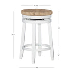 Tabouret de comptoir pivotant sans dossier Maya avec assise en jonc de mer