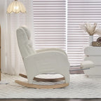 Fauteuil à bascule de puériculture ergonomique en tissu avec repose-pieds réglable