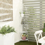 Étagère de Boulanger Pliable Haute à 5 Niveaux en Métal Décoratif pour Intérieur/Extérieur - Or ou Blanc - Roche River Decor
