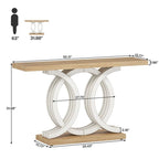 Console de style vintage avec base géométrique, table de couloir en bois