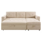 Canapé d'angle réversible avec lit gigogne, méridienne de rangement, pieds durables,