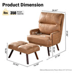 Chaise longue inclinable réglable OVIOS avec ottoman