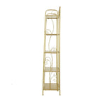 Étagère de Boulanger Pliable Haute à 5 Niveaux en Métal Décoratif pour Intérieur/Extérieur - Or ou Blanc - Roche River Decor