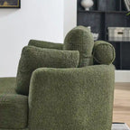 Fauteuil crapaud pivotant surdimensionné avec pouf de rangement lune