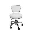 Tabouret court Dayton réglable de 13 à 15, avec dossier, blanc - N/A