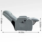 Fauteuil inclinable releveur électrique, fauteuil de massage moderne à moteur unique avec chauffage lombaire, port de chargement USB, porte-gobelets