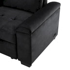 Canapé d'angle convertible 5 places en L 84,75 po avec pouf de rangement, rangement de bras dissimulé et chargement USB pour salon