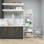 Étagère de Boulanger Pliable Haute à 5 Niveaux en Métal Décoratif pour Intérieur/Extérieur - Or ou Blanc - Roche River Decor