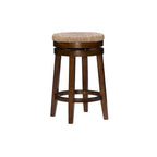 Tabouret de comptoir pivotant sans dossier Maya avec assise en jonc de mer