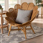Fauteuil d'appoint fleur Blossom en rotin bohème miel