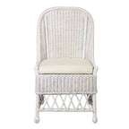 Chaise d'appoint de salle à manger capitonnée en rotin naturel par East at Main
