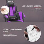 Chaise de jeu style course BOSSIN, fauteuil gamer grande taille 300 lb, chaise d'ordinateur à dossier haut