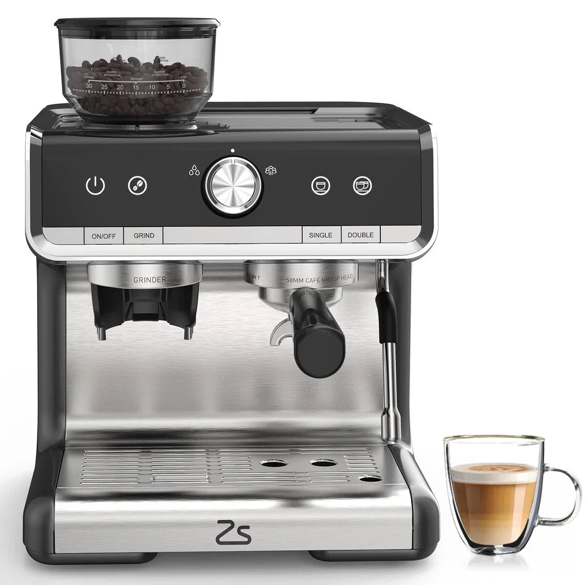 Machine à café expresso, avec moulin, réservoir d'eau de 2,8 L