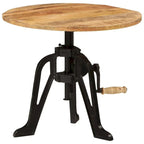 vidaXL Table d'appoint Table basse ronde Bout de canapé Bois massif et fonte