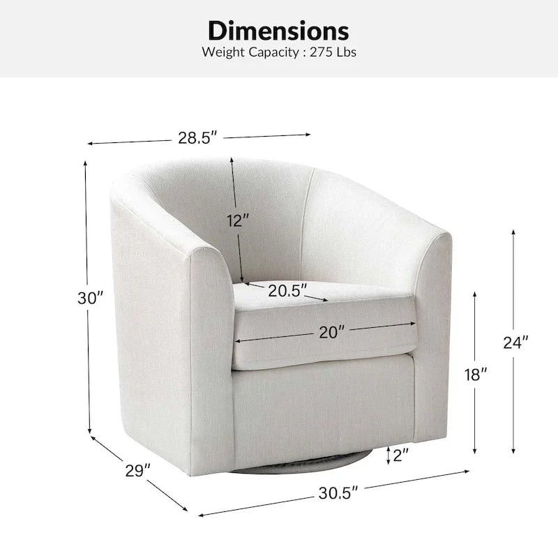 Fauteuil Cuenca moderne en tissu avec piètement pivotant