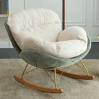 Fauteuil à bascule ergonomique rembourré en velours moderne pour chambre de bébé