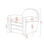 Fauteuil Club Paris en Cuir Véritable Pasargad Home, Marron