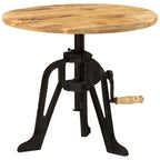 vidaXL Table d'appoint Table basse ronde Bout de canapé Bois massif et fonte