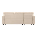 Canapé d'angle réversible avec lit gigogne, méridienne de rangement, pieds durables,