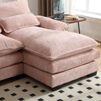 Canapé modulable Cloud pour salon, canapé d'angle moderne en chenille/boucle, canapé convertible modulable confortable avec double méridienne