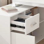 Bureau d'angle réversible blanc pivotant Bureau d'ordinateur