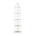 Étagère de Boulanger Pliable Haute à 5 Niveaux en Métal Décoratif pour Intérieur/Extérieur - Or ou Blanc - Roche River Decor