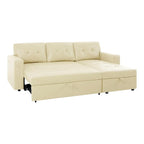 Canapé d'angle réversible convertible avec lit gigogne, méridienne de rangement et pieds durables