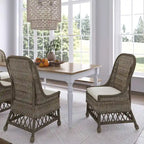 Chaise d'appoint de salle à manger capitonnée en rotin naturel par East at Main