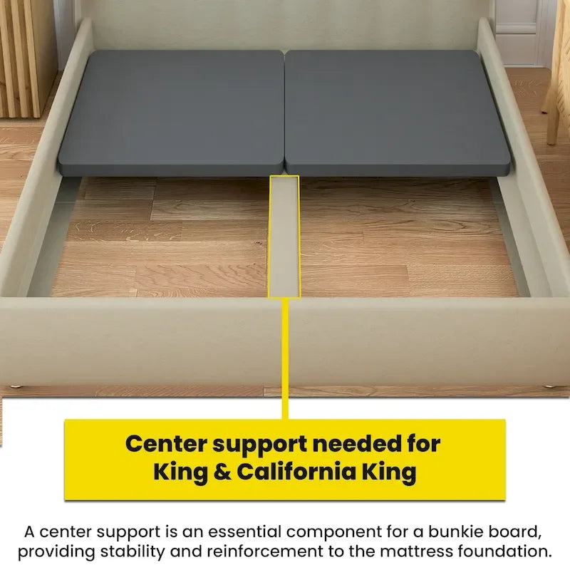 ONETAN, Sommier tapissier fendu de 3,8 cm pour matelas/support de lit - Entièrement assemblé, confort et soutien améliorés, gris