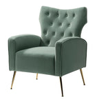 Chaise touffetée Abadiana avec accent et piètement en métal