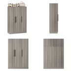 Armoire de rangement en bois avec 6 cubes de rangement et tringle à vêtements