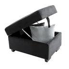 Canapé d'angle convertible 5 places en L 84,75 po avec pouf de rangement, rangement de bras dissimulé et chargement USB pour salon