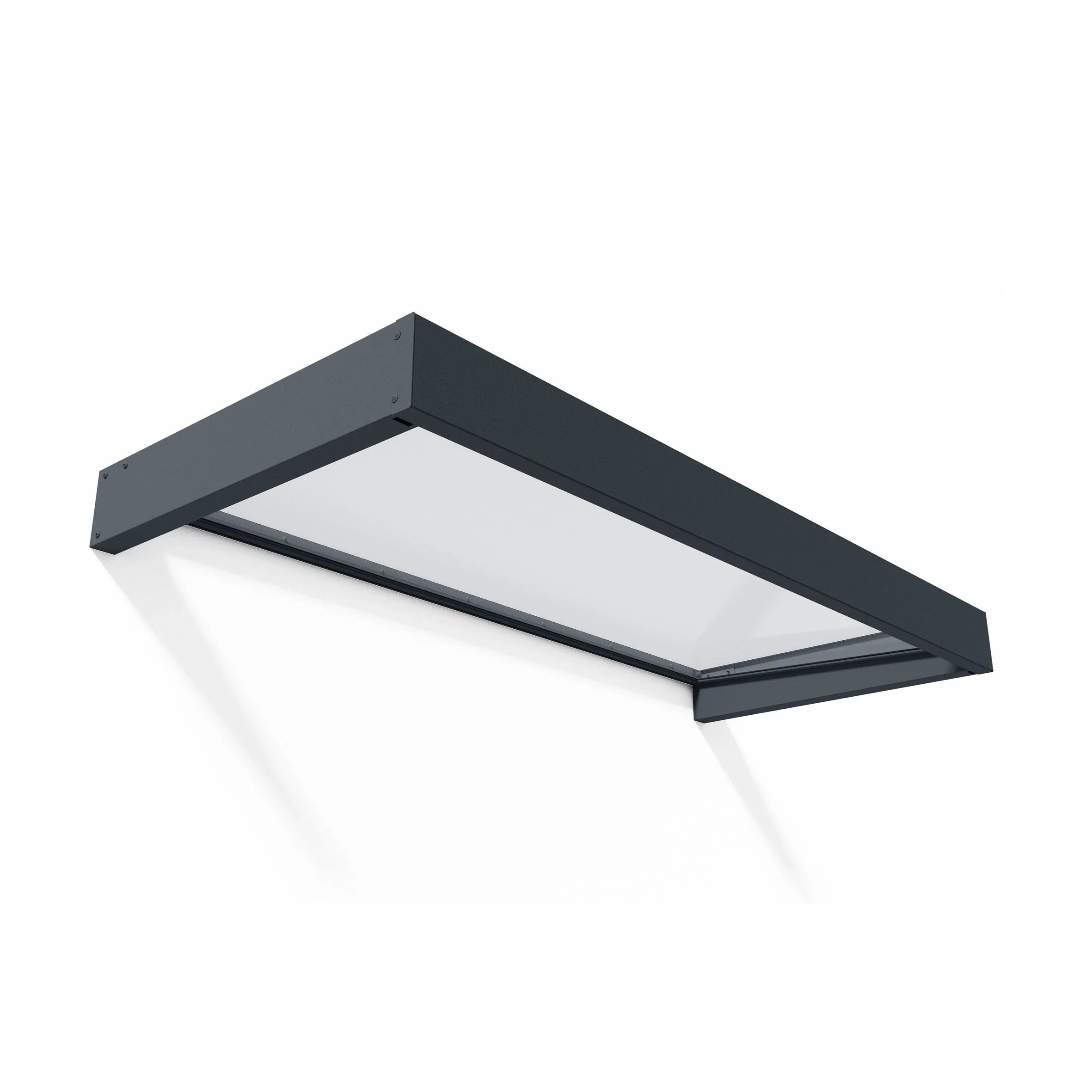 Auvent Sophia gris transparent pour portes et fenêtres de 0,9 m