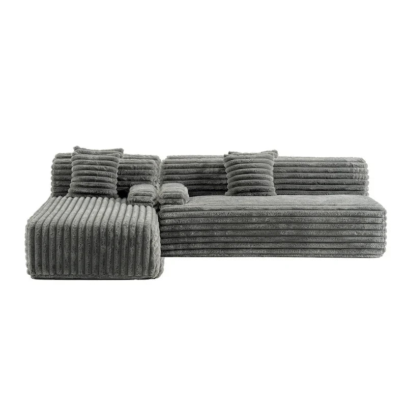 Canapé d'angle modulable Cloud, Canapé moderne rembourré avec 2 coussins, Canapé modulable à composer, Canapé d'angle modulable en L