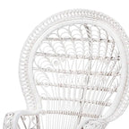 Fauteuil Peacock en rotin naturel blanc bohème moderne