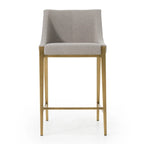 Tabouret de comptoir contemporain Modrest Fairview gris et laiton