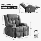 Fauteuil inclinable télécommandé avec fonction chauffage et massage